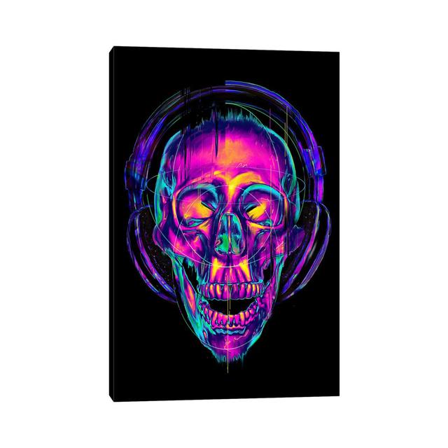 Trippy Skull by Nicebleed - Wrapped Canvas Graphic Art Happy Larry Size: 101.6cm H x 66.04cm W x 1.91cm D on Productcaster.