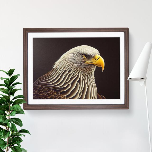 Stunning Eagle Bird - Single Picture Frame Print Alpen Home Frame Colour: Walnut, Size: 34cm H x 46cm W x 2cm D on Productcaster.