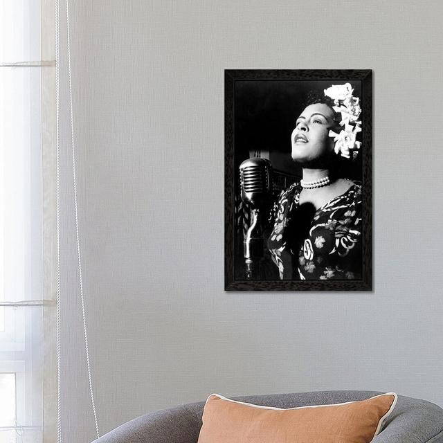 'Jazz and Blues Singer Billie Holiday in the 1940s' by Rue Des Archives - Floater Frame Photograph Print on Canvas Ebern Designs Frame Option: Black F on Productcaster.