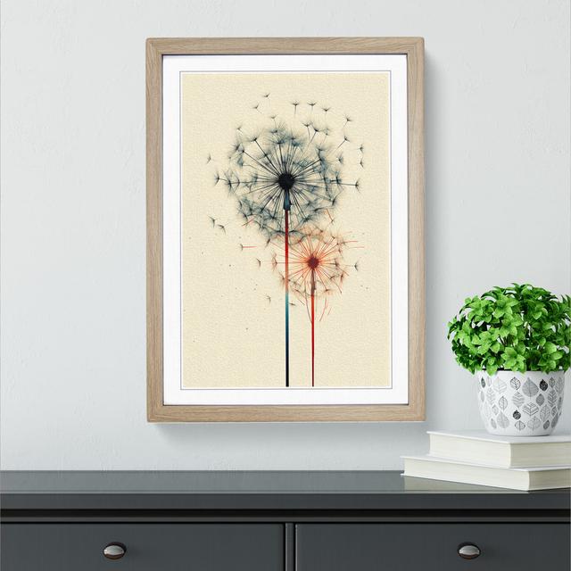 Dandelion Geometric No.2 - Single Picture Frame Print on Wood Marlow Home Co. Size: 46cm H x 34cm W, Format: Oak Framed on Productcaster.