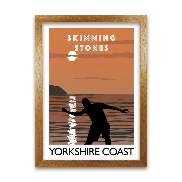 Skimming Stones Yorkshire Coast by Richard O'Neill - Picture Frame Graphic Art Print on Paper 17 Stories Size: 42 cm H x 297 cm W x 3 cm D, Frame Opti on Productcaster.