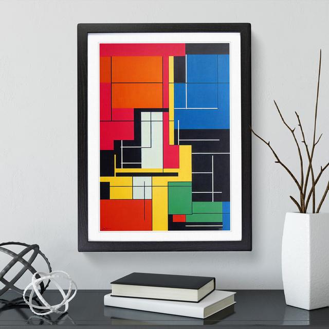 Bauhaus Abstract Art No.7 - Single Picture Frame Print George Oliver Frame Colour: Black Framed, Size: 64cm H x 46cm W x 2cm D on Productcaster.