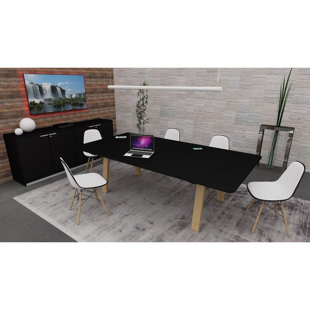 Leta Writing Desk Ebern Designs Colour: Black , Size: 72cm H x 200cm W x 100cm D on Productcaster.