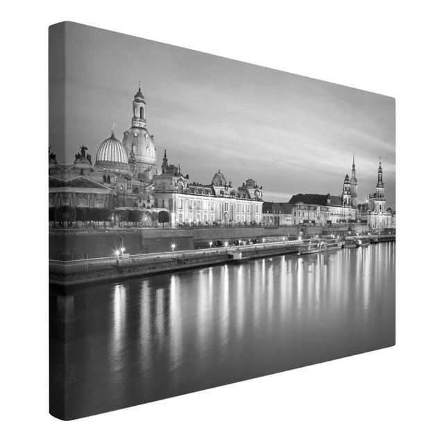 Canaletto View at Night - Wrapped Canvas Photograph Print Ebern Designs Colour: Grey, Size: 60cm H x 90cm W, Format: Canvas on Productcaster.