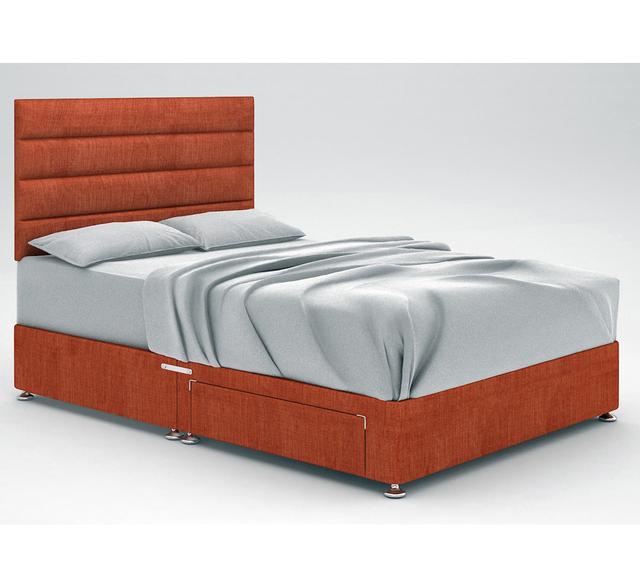 Ikin Divan Bed Base 17 Stories Colour: Orange, Storage Type: 2 Drawers, Size: King (5') on Productcaster.