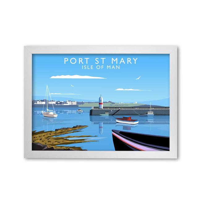 Port St Mary Isle Of Man by Richard O'Neill - Single Picture Frame Print 17 Stories Frame Options: White, Size: 59.4 cm H x 81.4 cm W x 3 cm D on Productcaster.