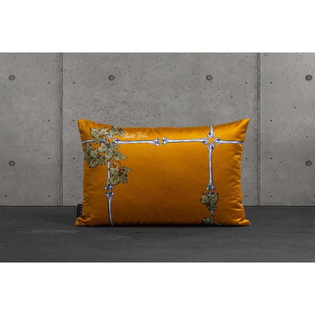 Gorje Feathers Floral Rectangular Lumbar Cushion With Filling East Urban Home Colour: Orange on Productcaster.