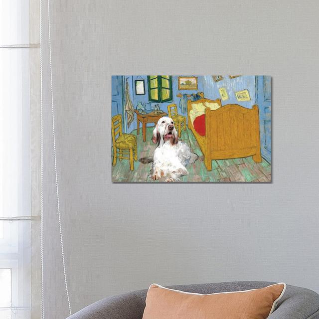 English Setter the Bedroom - Wrapped Canvas Graphic Art ClassicLiving Size: 45.72cm H x 66.04cm W on Productcaster.