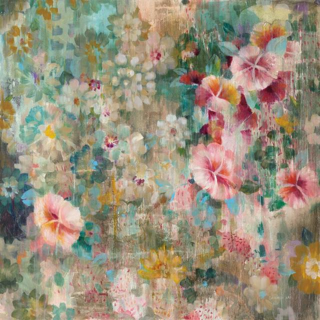 Flower Shower by Danhui Nai - Wrapped Canvas Painting Rosalind Wheeler Size: 30cm H x 30cm W on Productcaster.