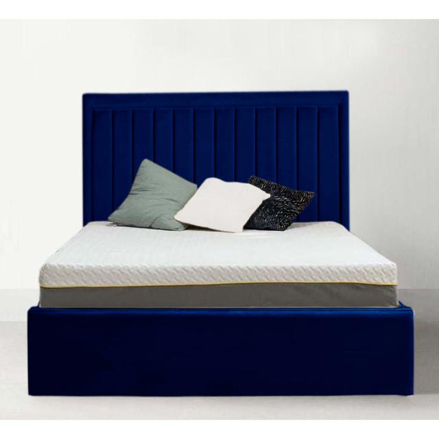 Anahly Upholstered Bed Canora Grey Colour: Marine, Size: Single (3') on Productcaster.