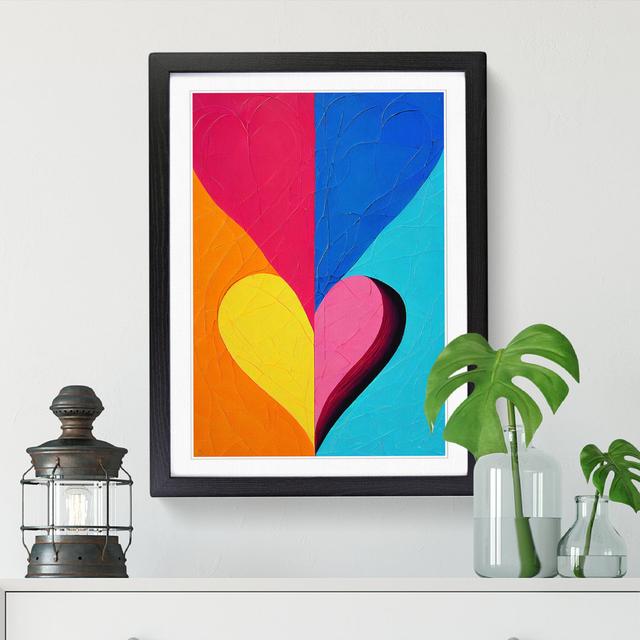 Arjunveer Love Heart Art Painting - Picture Frame Print Latitude Run Size: 64cm H x 46cm W, Frame Option: Walnut on Productcaster.