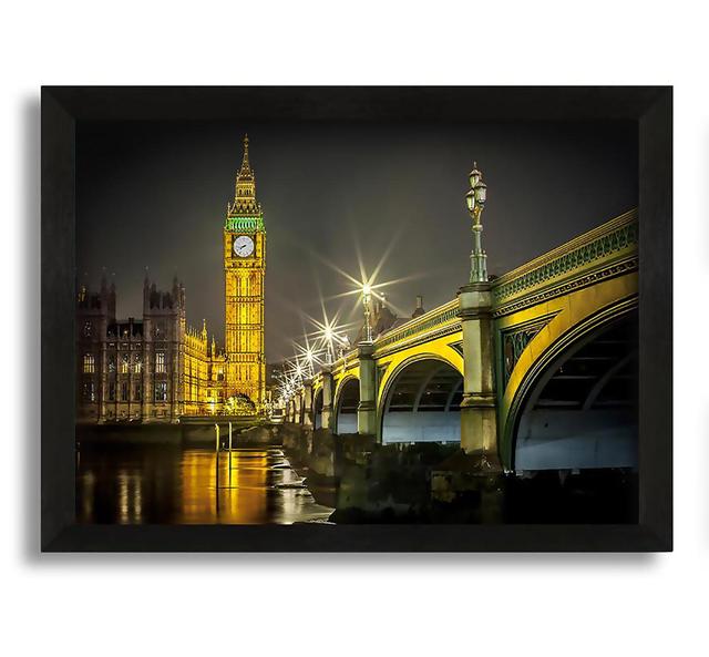 Golden Glow of Big Ben - Picture Frame Photograph on Canvas Brayden Studio Size: 42cm H x 60cm W x 10cm D on Productcaster.