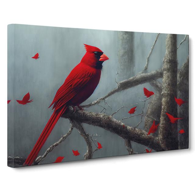 Cardinal Bird Vol.7 - Wrapped Canvas Painting Marlow Home Co. Size: 35cm H x 50cm W x 3cm D on Productcaster.