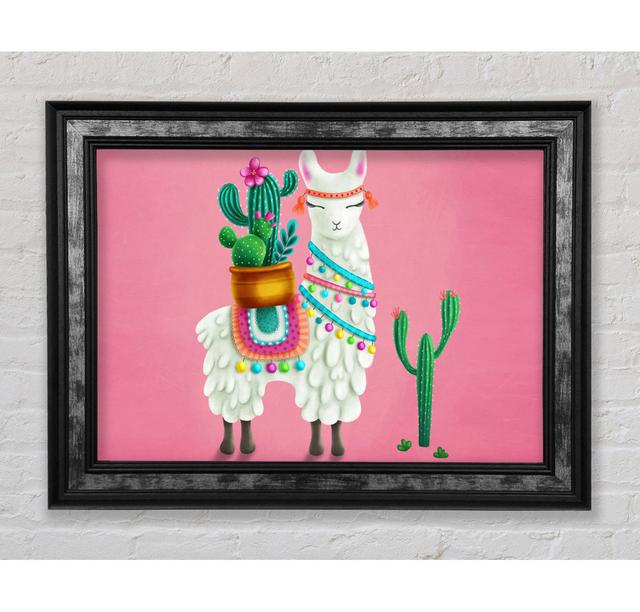 Llama Carrying Cactus - Single Picture Frame Art Prints Bright Star Size: 84.1cm H x 142.2cm W x 8cm D on Productcaster.