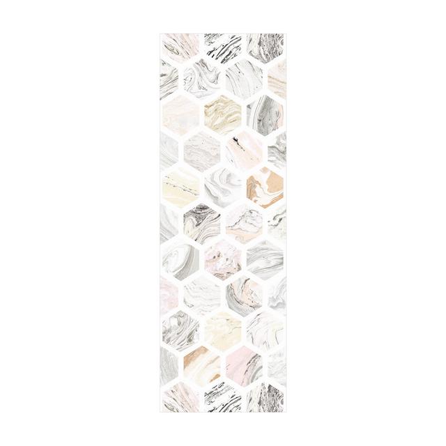 Rectangular Hardester Geometric Beige/Grey/Pink Area Rug East Urban Home Rug Size: Runner 50 x 150cm on Productcaster.