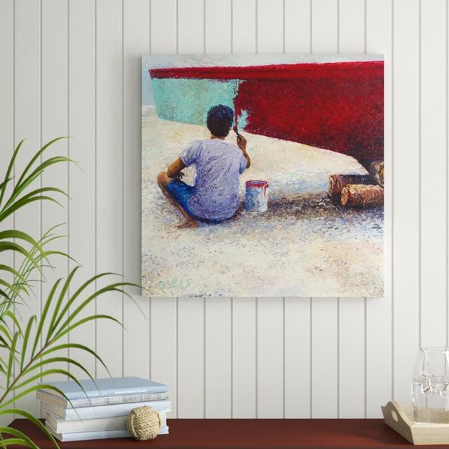 'My Thai Boat Painter' by Iris Scott Acrylic Painting Print on Wrapped Canvas East Urban Home Size: 76.2cm H x 76.2cm W on Productcaster.