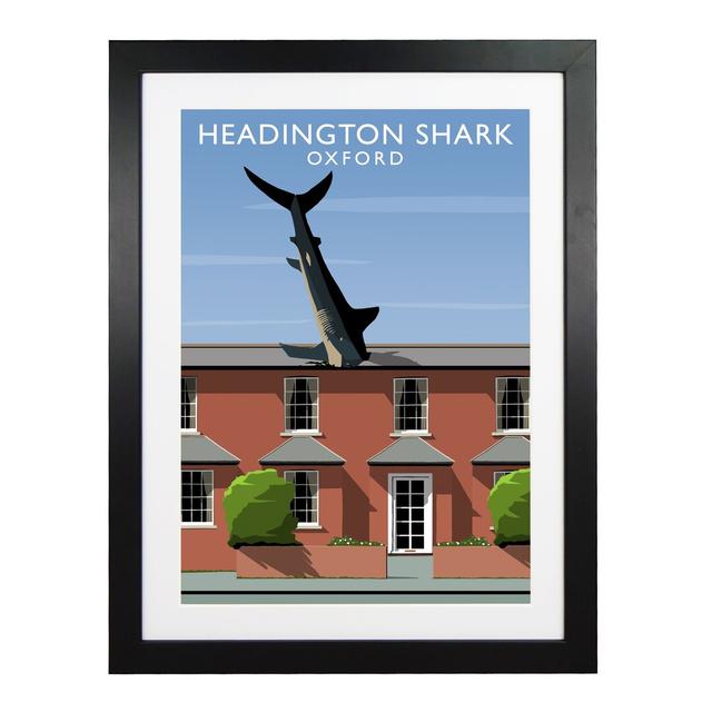 Headington Shark by Richard O'Neil - Graphic Art Print on Paper East Urban Home Format: Black Wood Frame, Size: 54 cm H x 44 cm W x 2.2 cm D on Productcaster.