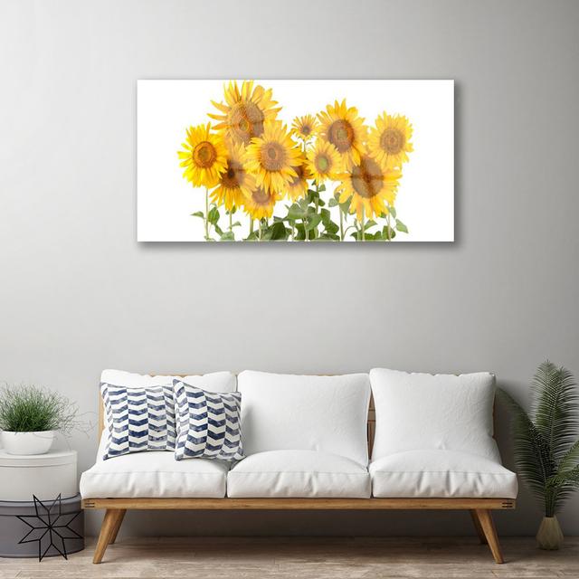 Floral Sunflowers - Unframed Photograph on Glass August Grove on Productcaster.