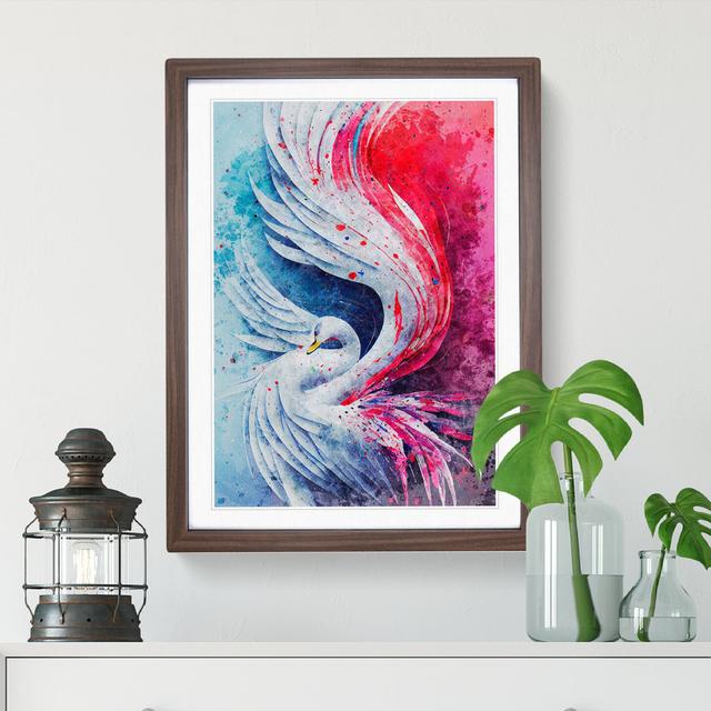 Mesmerizing Swan Abstract - Picture Frame Graphic Art Metro Lane Size: 34cm H x 25cm W, Frame Colour: Brown on Productcaster.