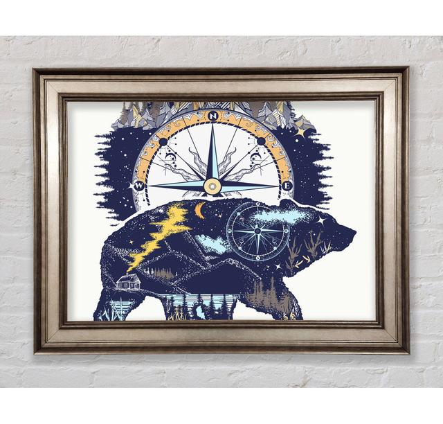 Bear Compass Framed Print Bright Star Size: 84.1cm H x 142.2cm W on Productcaster.