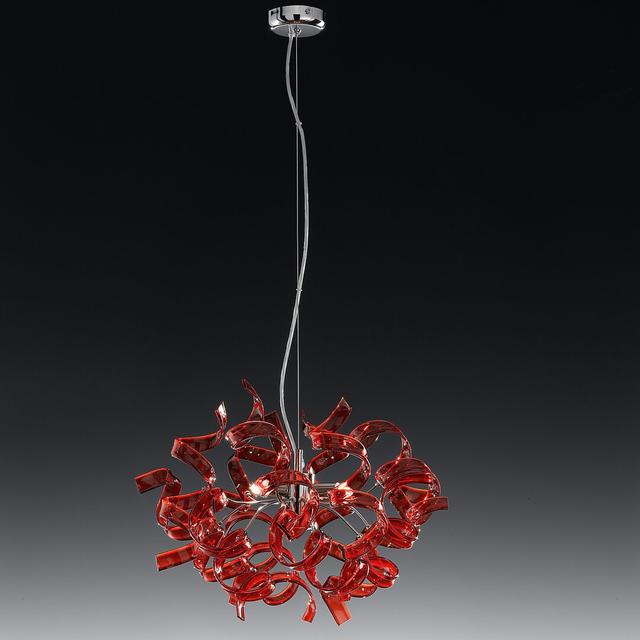 Astro 3 - Light Chrome Unique/Statement Pendant Metal Lux Shade Colour: Crystal on Productcaster.