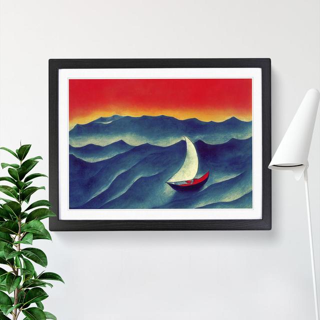 Sailing Boat Abstract - Picture Frame Painting Breakwater Bay Frame Colour: Black , Size: 34cm H x 46cm W x 2cm D on Productcaster.