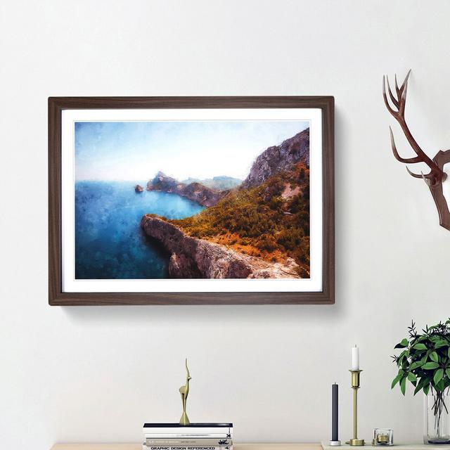 Coastline in Mallorca Spain - Picture Frame Painting Print East Urban Home Size: 36cm H x 48cm W x 2cm D, Frame Option: Walnut Framed on Productcaster.