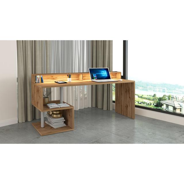 Nang Writing Desk Ebern Designs Colour: Brown, Size: 92.50cm H x 100cm W x 50cm D on Productcaster.