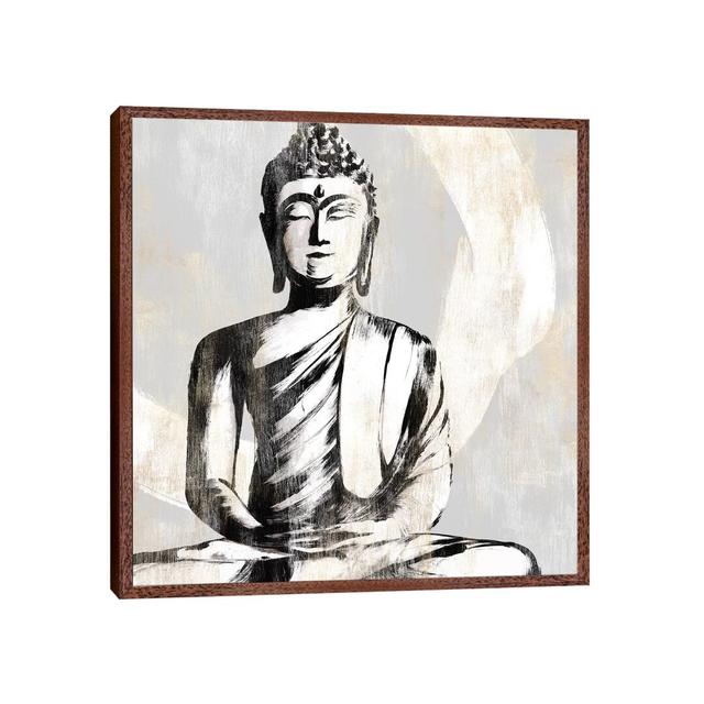 Buddha I by Isabelle Z - Graphic Art Print on Canvas Bloomsbury Market Size: 66.04cm H x 66.04cm W x 3.81cm D, Format: Classic Brown Wood Framed on Productcaster.