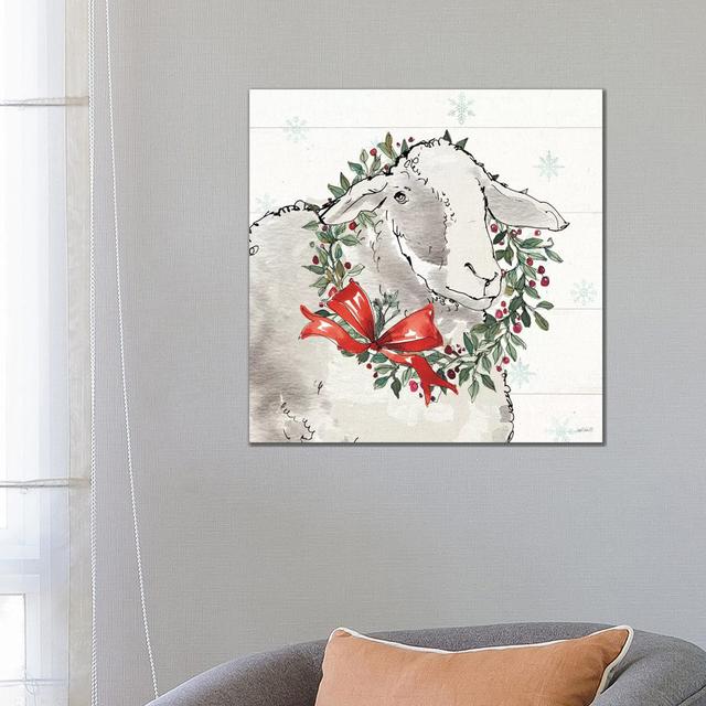 Modern Farmhouse XIII Christmas by Anne Tavoletti - Wrapped Canvas Painting August Grove Size: 66.04cm H x 66.04cm W x 3.81cm D on Productcaster.