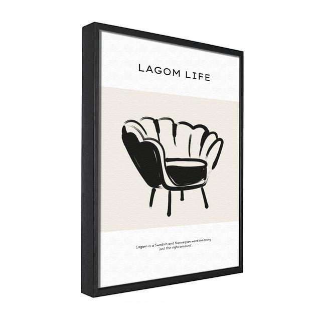 Lagom Meaning - Single Picture Frame Graphic Art on Canvas Rosalind Wheeler Size: 101.6cm H x 142.2cm W x 10cm D on Productcaster.