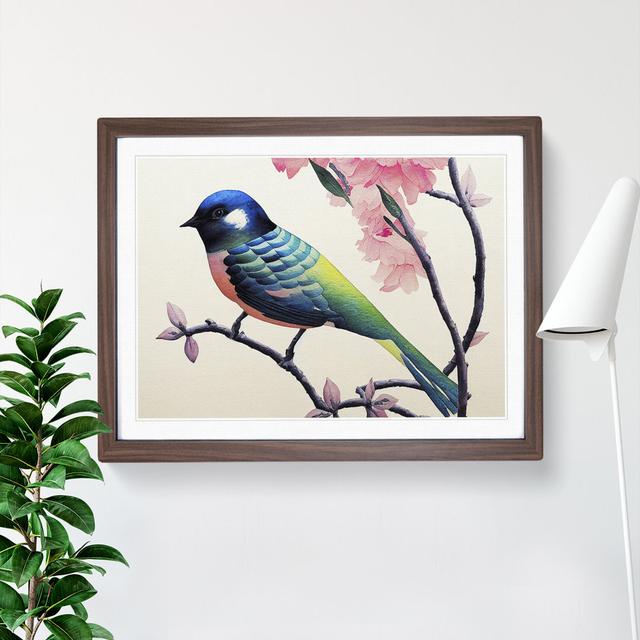 Watercolour Swallow Bird Vol.1 - Picture Frame Graphic Art Marlow Home Co. Size: 46cm H x 64cm W, Format: Walnut on Productcaster.