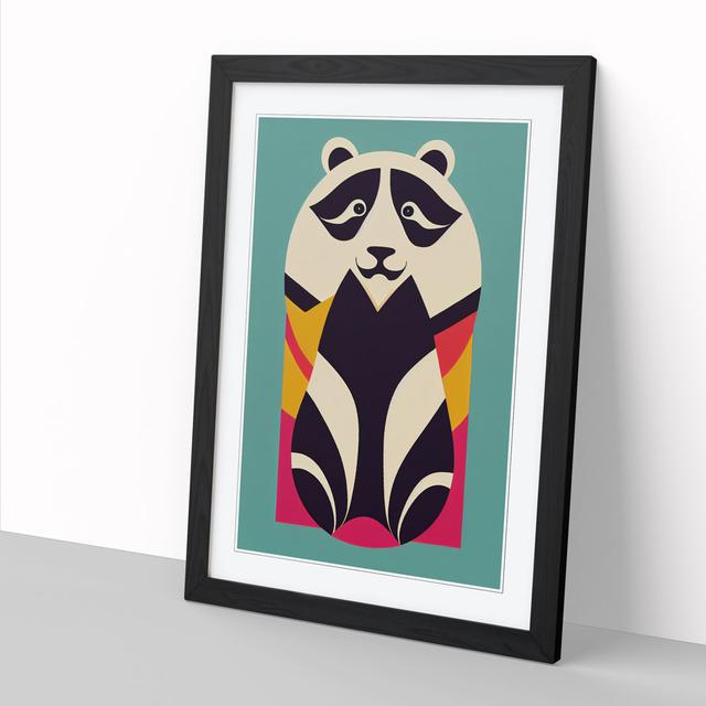 Panda Art Deco Design - Print ClassicLiving Size: 64cm H x 46cm W x 2cm D, Frame Option: Black on Productcaster.