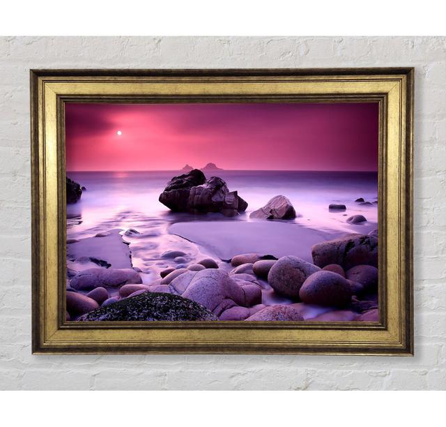 Lilac Beach Rocks - Single Picture Frame Art Prints Bright Star Size: 21cm H x 42cm W x 8cm D on Productcaster.