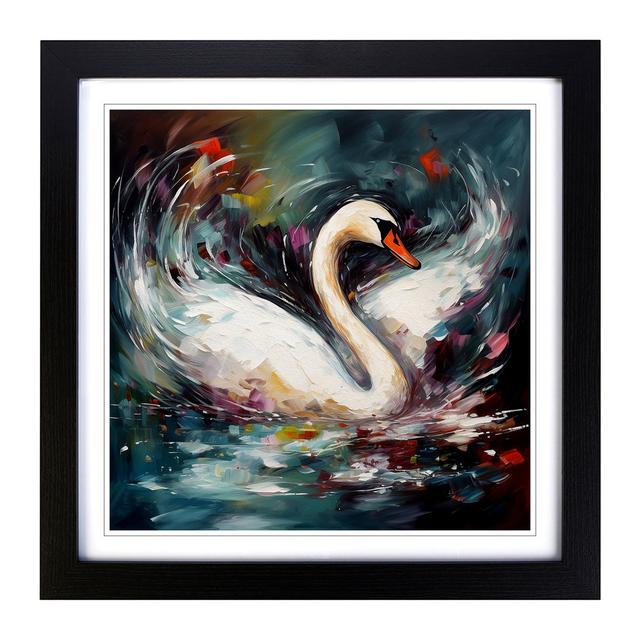 Swan Expressionism No.1 - Single Picture Frame Art Prints on Wood Marlow Home Co. Format: Black on Productcaster.