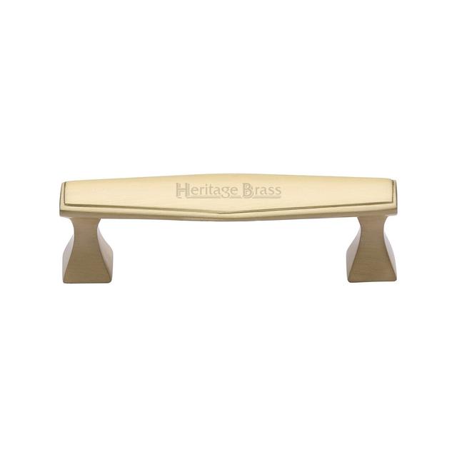 Deco Cabinet Pull Bar Handle Heritage Brass Finish: Satin Brass, Size: 2.5cm H x 17.7cm W x 3.5cm D on Productcaster.