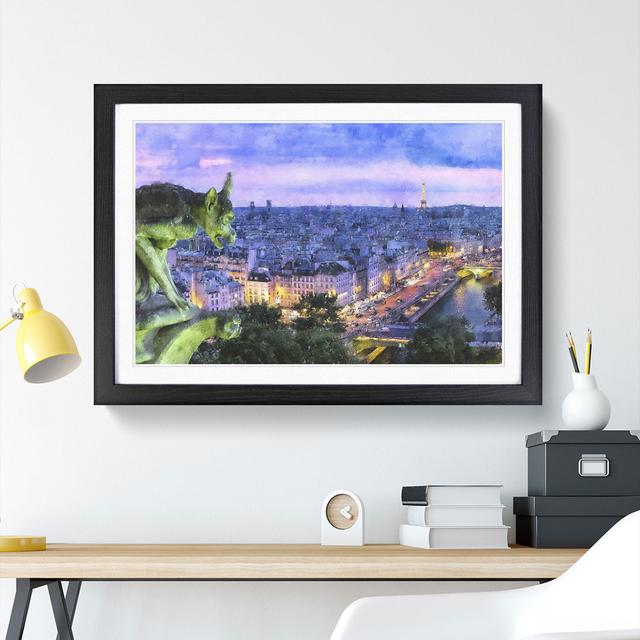 Paris Skyline Vol.2 - Picture Frame Painting East Urban Home Size: 36cm H x 48cm W x 2cm D, Frame Option: Black Framed on Productcaster.