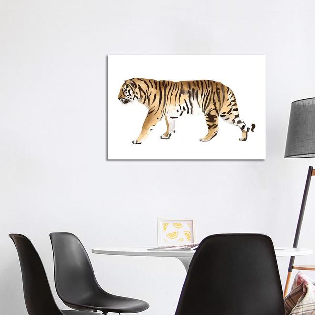 Watercolour Tiger III by Victoria Borges - Wrapped Canvas Art Prints World Menagerie Size: 66.04cm H x 101.6cm W x 3.81cm D on Productcaster.