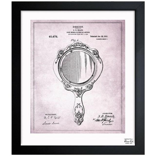 'Hand Mirror 1910' Framed Graphic Art Oliver Gal Size: 31cm H x 26cm W on Productcaster.