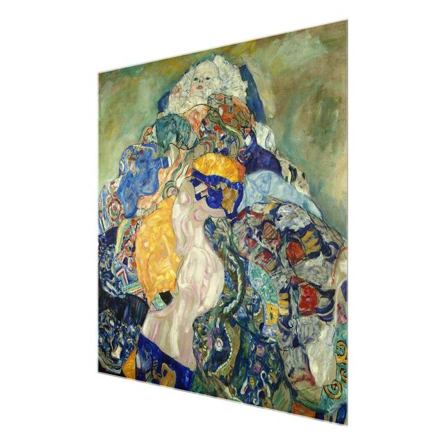 Baby Cradle by Gustav Klimt - Painting Print on Glass East Urban Home Size: 50 cm H x 50 cm W on Productcaster.