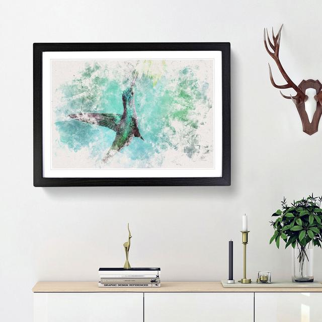 Green Hummingbird - Picture Frame Painting Print East Urban Home Frame Option: Black Framed, Size: 40cm H x 60cm W x 2cm D on Productcaster.