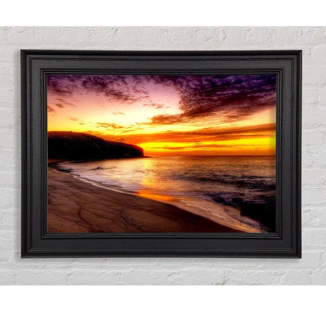 Stunning Ocean Beach At Sunset Framed Print Highland Dunes Size: 59.7cm H x 84.1cm W on Productcaster.