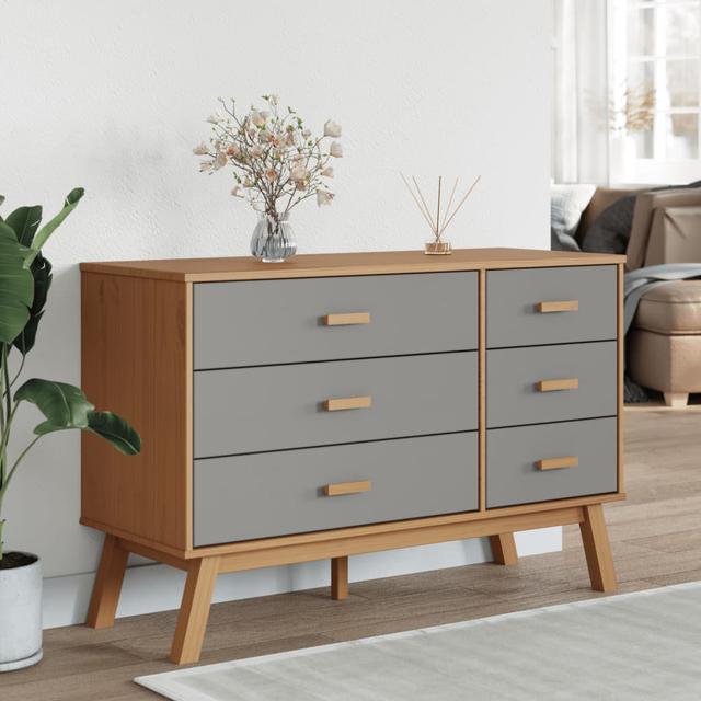 Acton 6 - Drawer Chest of Drawers George Oliver Colour: Grey/Brown on Productcaster.