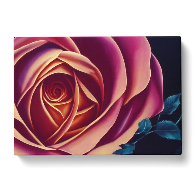 Legendary Rose Flower - Wrapped Canvas Graphic Art Rosdorf Park Size: 50cm H x 76cm W x 3cm D on Productcaster.