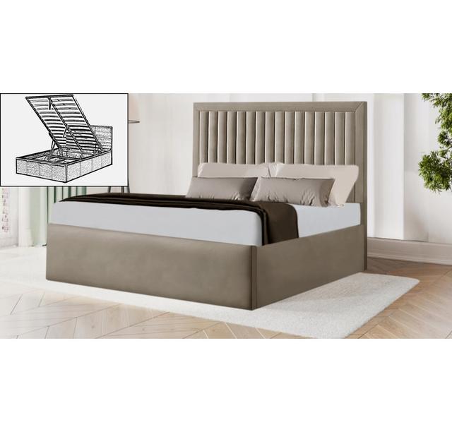 Balbur Upholstered Storage Bed Canora Grey Colour: Coffee, Size: Super King (6') on Productcaster.