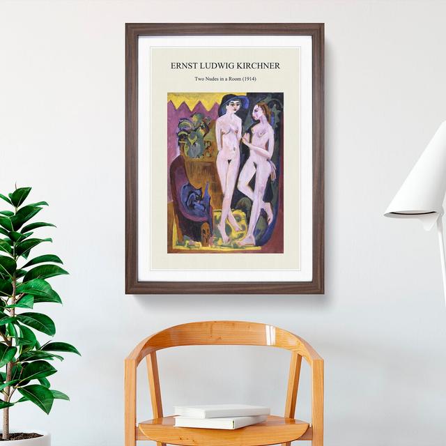 Two Nudes in a Room by Ernst Ludwig Kirchner - Picture Frame Art Prints East Urban Home Frame Option: Walnut, Size: 36cm H x 27cm W x 2cm D on Productcaster.