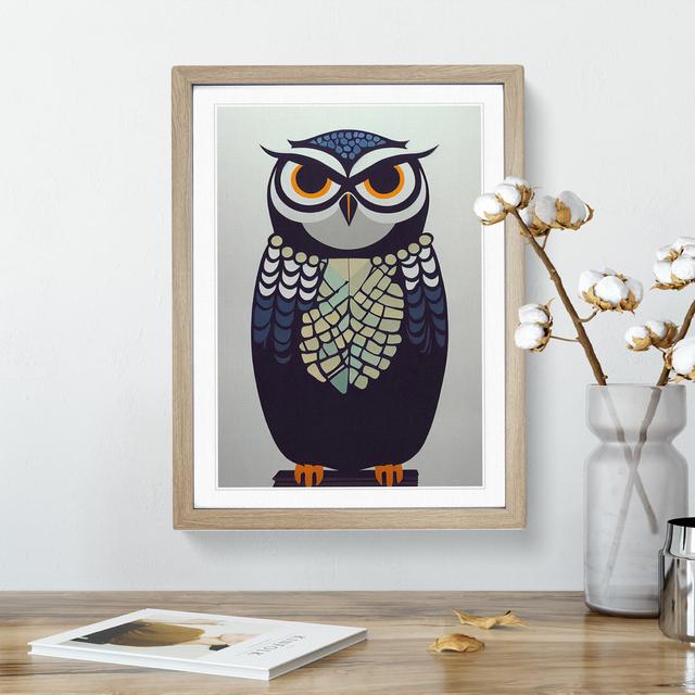 Mysterious Owl - Picture Frame Graphic Art Alpen Home Size: 46cm H x 34cm W x 2cm D, Frame Colour: Oak on Productcaster.