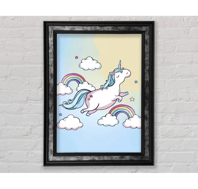 Flying Unicorn Rainbows - Single Picture Frame Art Prints Bright Star Size: 21cm H x 29.7cm W on Productcaster.