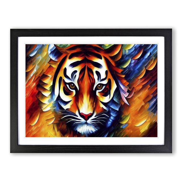 Tiger Vol.1 Abstract - Picture Frame Painting Latitude Vive Size: 25cm H x 34cm W x 2cm D, Frame Colour: Black Framed on Productcaster.