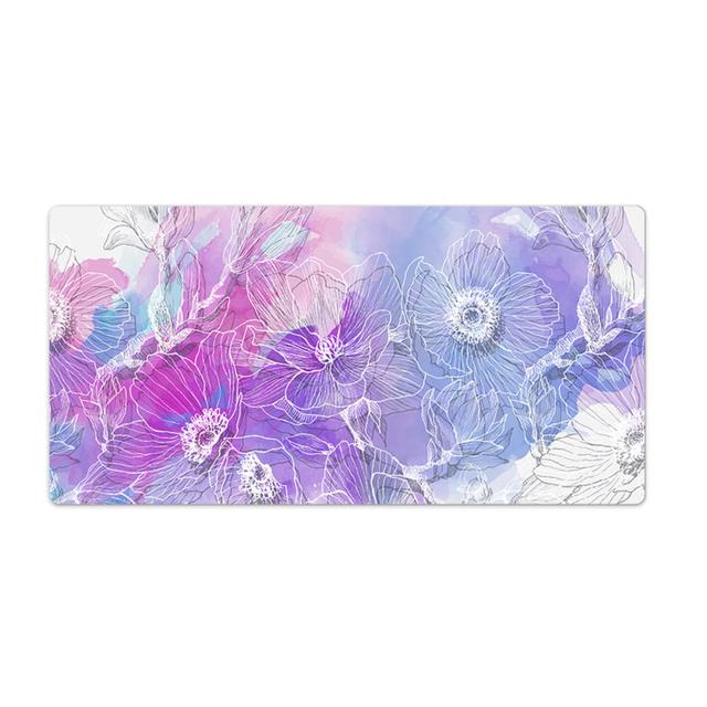 Adharv Colorful White Flowers Desk Pad East Urban Home on Productcaster.